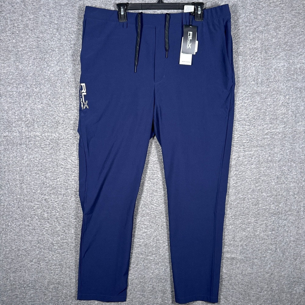 NEW RLX Ralph Lauren Active Joggers Mens XL Navy Stretch Performance Lined Pants